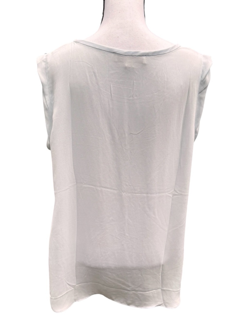 LOFT Sheer Light Blue Sleeveless Blouse Size Large - Picture 5 of 10